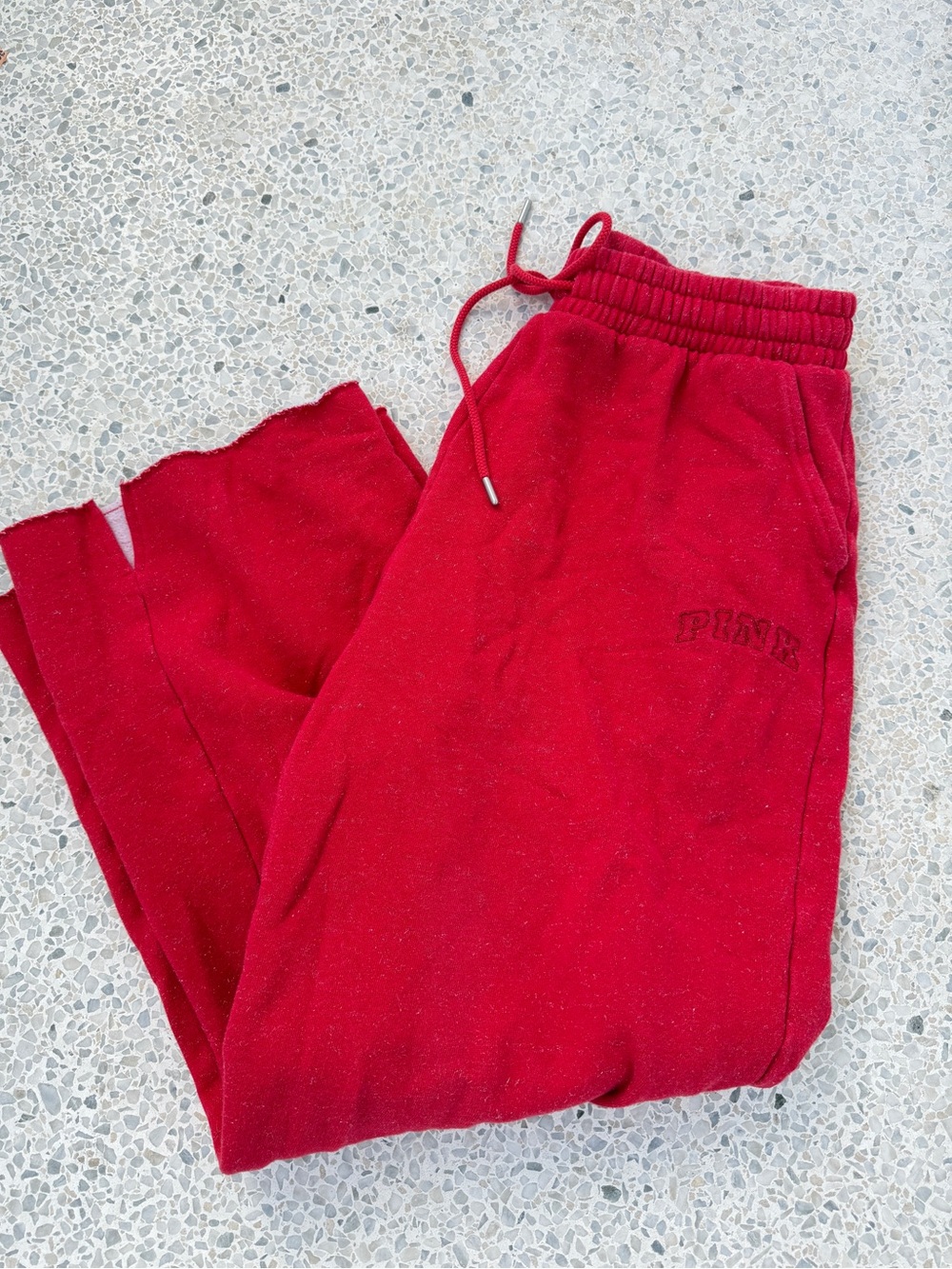 Victoria’s Secret PINK Y2K Red Sparkle Glitter Wide Leg Sweatpants S